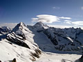 Blick zum Aletschhorn mit Föhnwolke